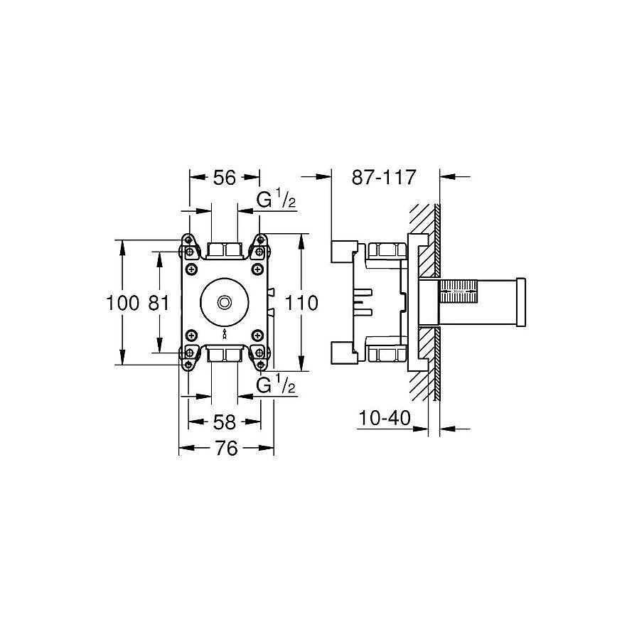 GROHE Rainshower Aqua Duş Bağlantısı için Sıva Altı Montaj Kutusu 1070620000 - 2