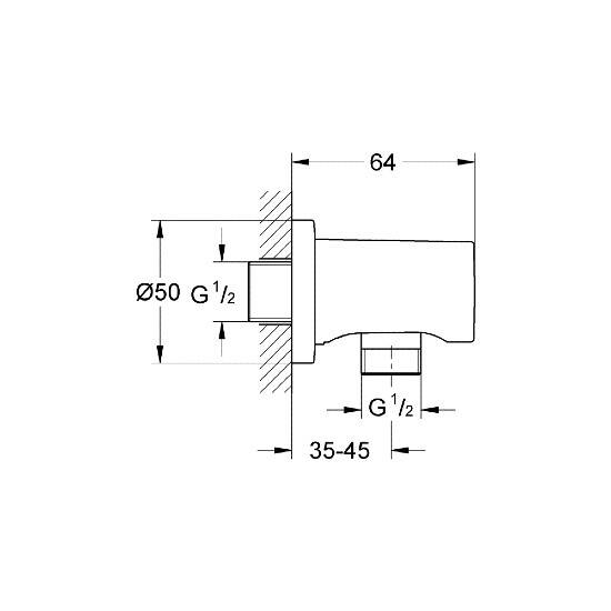 GROHE Rainshower Askılı Duş Çıkış Dirseği Bakır - 2