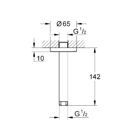 GROHE Rainshower Duş Başlığı Kolu Tavandan - 2