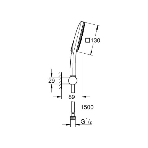 GROHE Rainshower SmartActive 130 Cube Duş Seti Ayarlanabilir Duş Askılı - 4