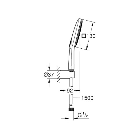 GROHE Rainshower SmartActive 130 Cube Duş Seti Duş Askılı - 4