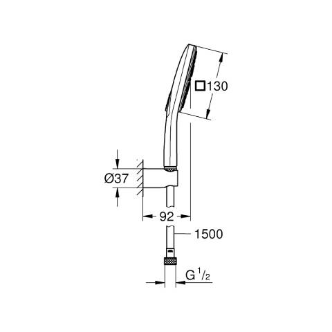 GROHE Rainshower SmartActive 130 Cube Duş Seti Duş Askılı - 4