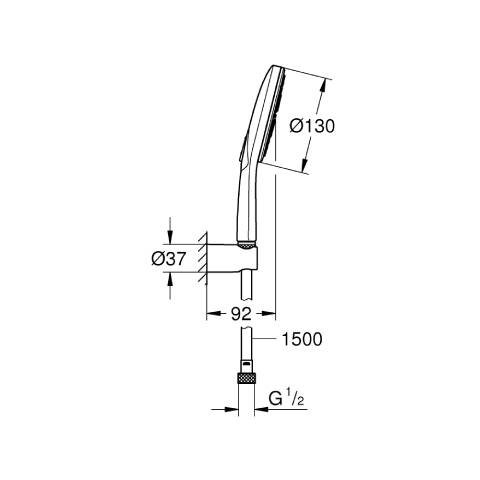 GROHE Rainshower SmartActive 130 Duş Seti Duş Askılı - 4