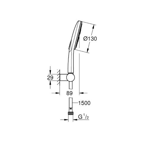 GROHE Rainshower SmartActive 130 Duş Seti Ayarlanabilir Duş Askılı - 4