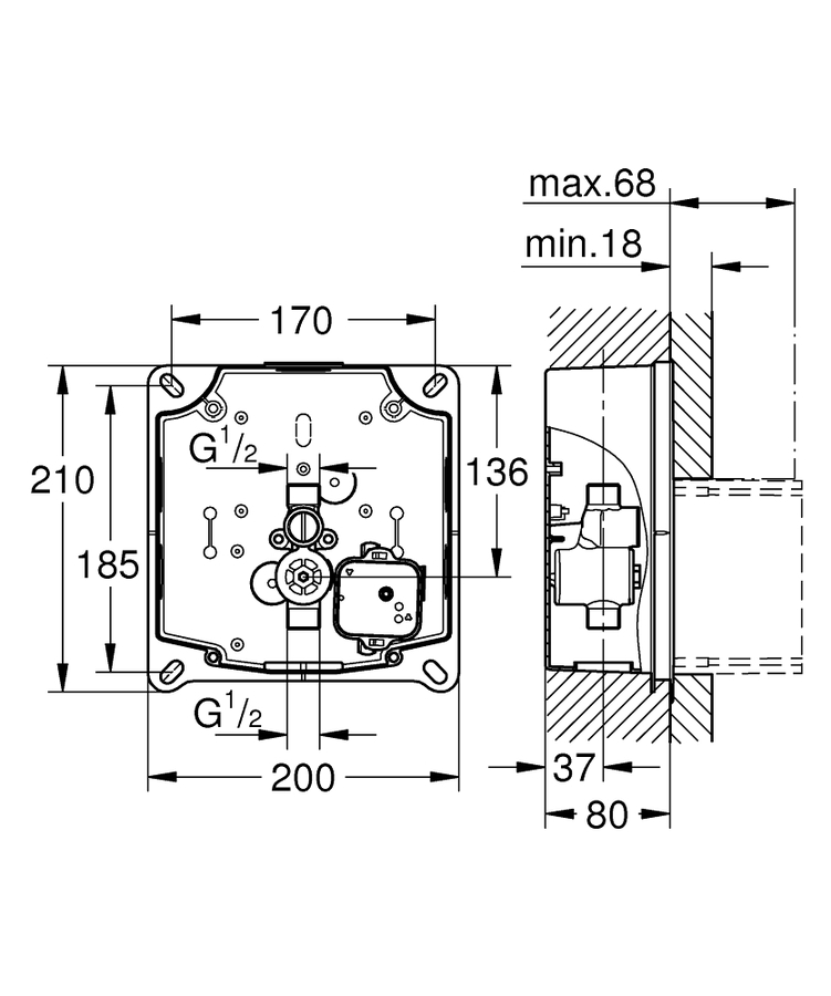 GROHE Rapido U Pisuar Montaj Kutusu - 2