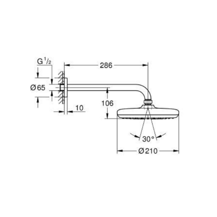 GROHE Tempesta 210 Tepe Duşu 1022182430 - 3