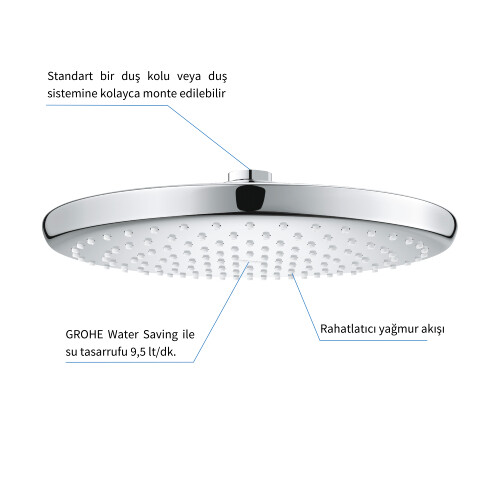 GROHE Tempesta 250 Yuvarlak Tepe Duşu - 2