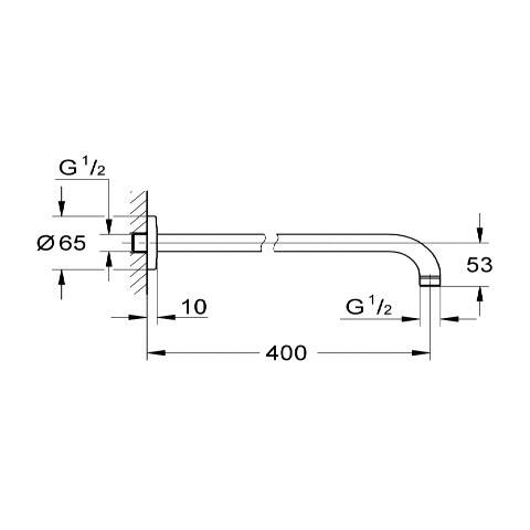 GROHE Tempesta Duş Başlığı Kolu 400 mm - 2