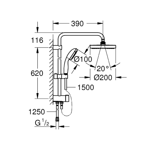 GROHE Tempesta Sistem 200 Duş Sistemi - 4