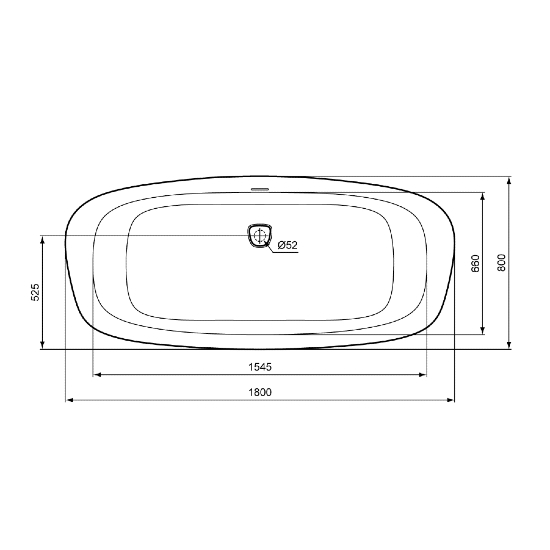 Ideal Standard Dea 180 cm Özgür Akrilik Küvet Siyah - 4