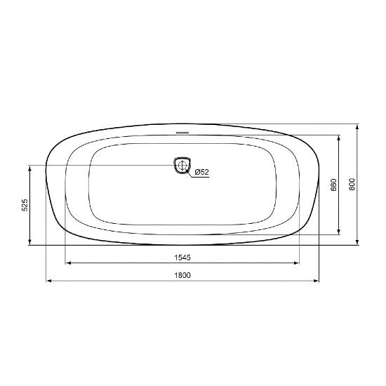Ideal Standard Dea 180 cm Özgür Akrilik Küvet Siyah - 4