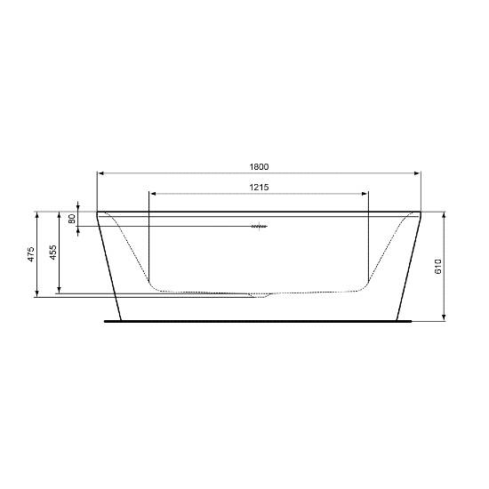 Ideal Standard Dea 180 cm Özgür Akrilik Küvet Siyah - 5