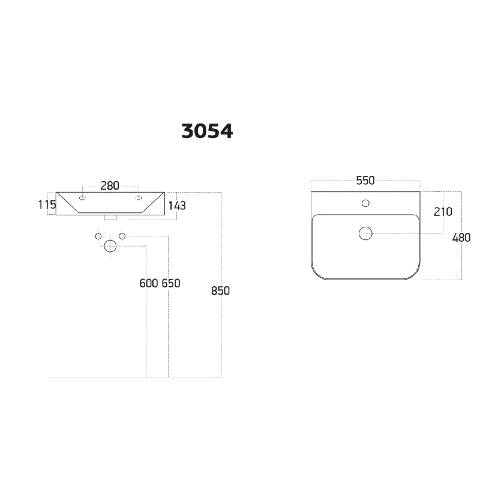 Lucco Allecra Tezgah Üstü Lavabo 55 cm Siyah - 2