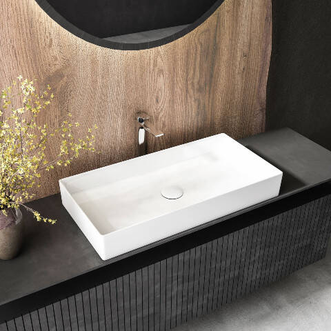 Lucco Balance Tezgah Üstü Lavabo 75 cm Beyaz - 1