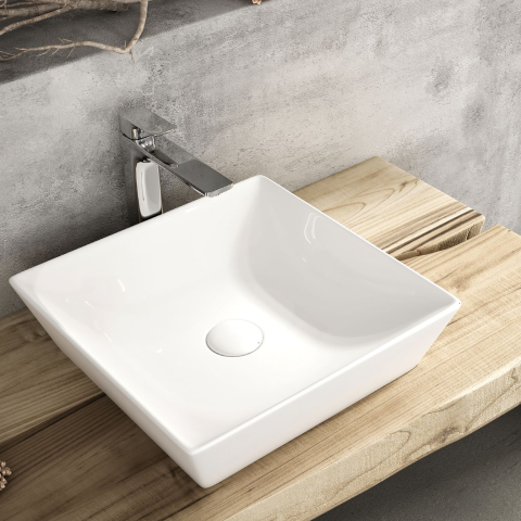 Lucco Decente Tezgah Üstü Lavabo 40 cm Beyaz - Lucco