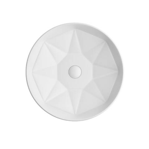Lucco Diamente Tezgah Üstü Lavabo 42 cm Beyaz - 2