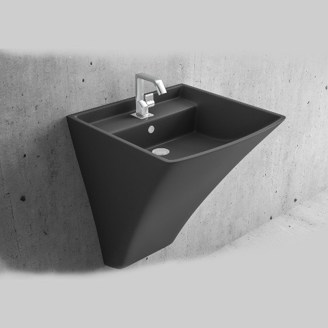 Lucco Loop Asma Monoblok Lavabo 50 cm Antrasit - Lucco
