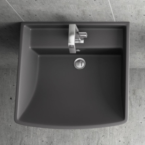 Lucco Loop Asma Monoblok Lavabo 50 cm Antrasit - 2