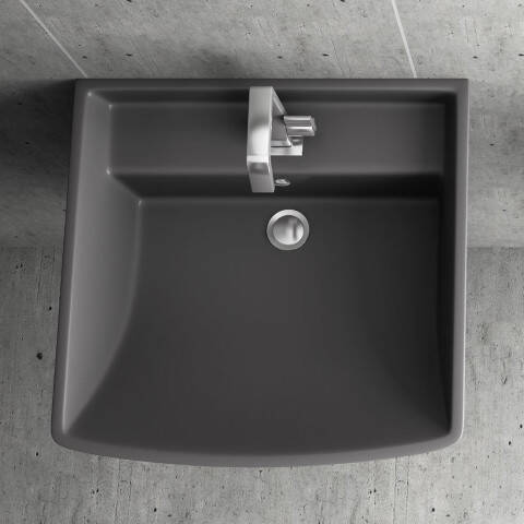 Lucco Loop Asma Monoblok Lavabo 50 cm Antrasit - 2