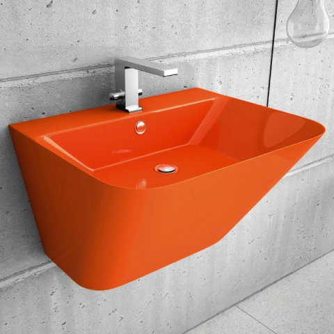 Lucco Moena Yarım Monoblok Lavabo 55 cm Turuncu - Lucco