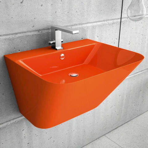 Lucco Moena Yarım Monoblok Lavabo 55 cm Turuncu - 1