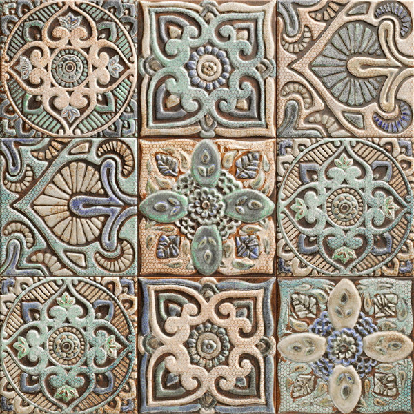 Mainzu 20x20 cm Mandala Centro Mandala Dekor Duvar Karosu - MAINZU Ceramica