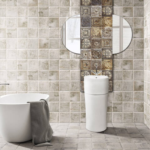 Mainzu 20x20 cm Tin Tile Grey Duvar Karosu - 1