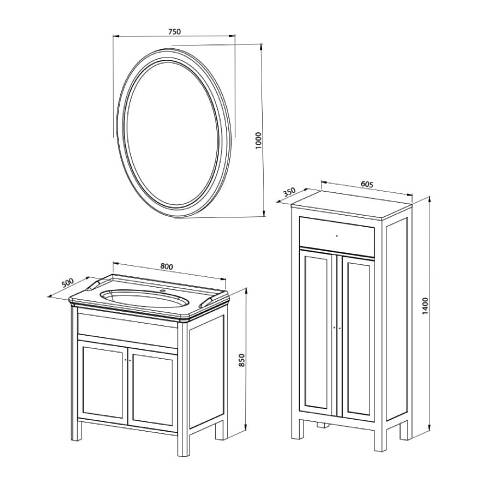 Martat Banyo Ardeco 80 cm Banyo Dolabı - 2