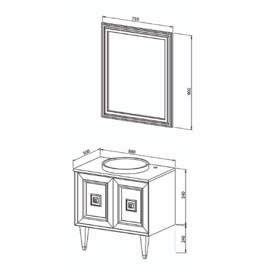 Martat Banyo Arma 80 cm Banyo Dolabı - 2