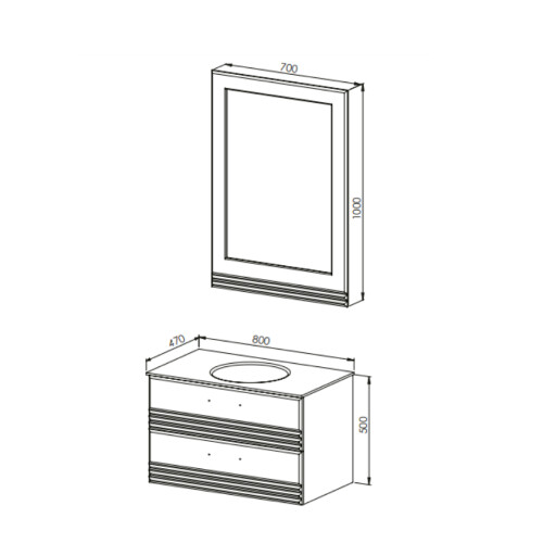 Martat Banyo Flow 80 cm Banyo Dolabı Mat Antrasit - 2