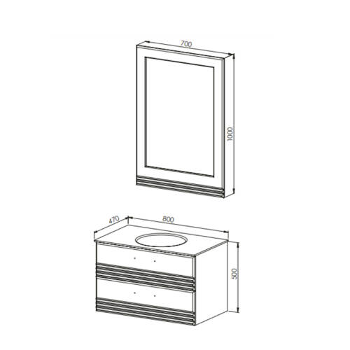 Martat Banyo Flow 80 cm Banyo Dolabı Mat Antrasit - 2
