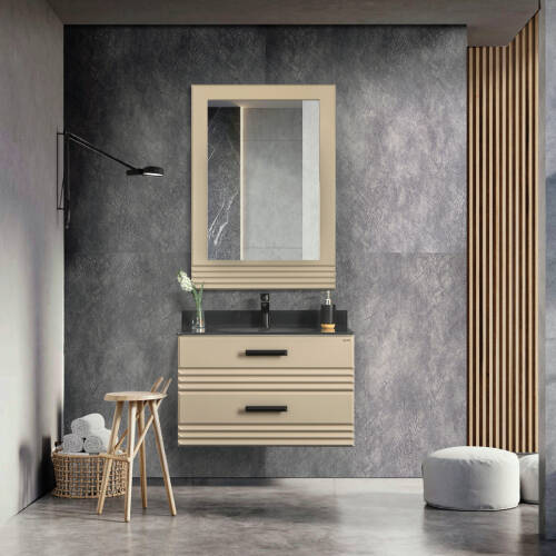 Martat Banyo Flow 80 cm Banyo Dolabı Mat Çakıl - 1