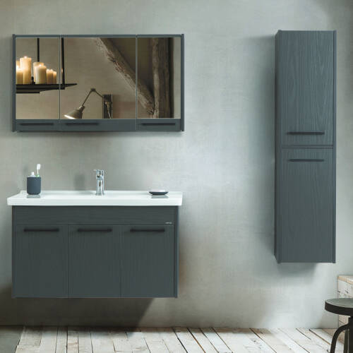 Martat Banyo New Sofia 100 cm Banyo Dolabı Koyu Gri - 1