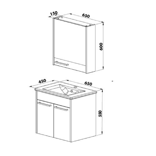 Martat Banyo New Sofia 65 cm Banyo Dolabı İzlanda Mavi - 2