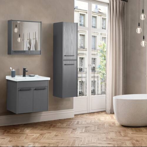 Martat Banyo New Sofia 65 cm Banyo Dolabı Koyu Gri - 1