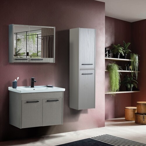 Martat Banyo New Sofia 80 cm Banyo Dolabı Kül Gri - Martat