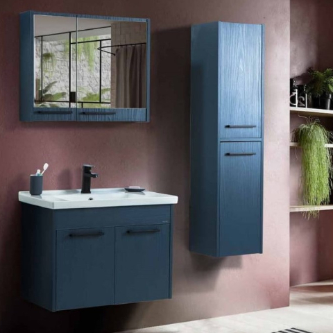 Martat Banyo New Sofia 80 cm Banyo Dolabı İzlanda Mavi - Martat
