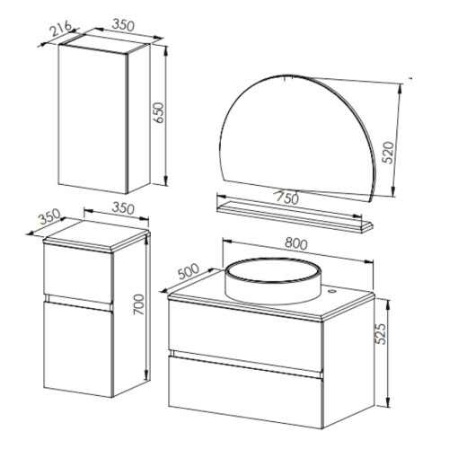 Martat Banyo Palermo 80 cm Banyo Dolabı - 2