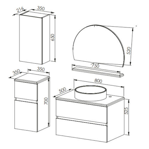 Martat Banyo Palermo 80 cm Banyo Dolabı - 2