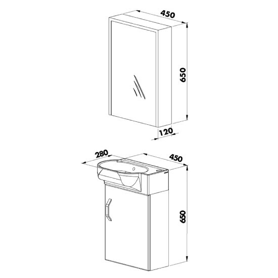 Martat Banyo Pera 45 cm Banyo Dolabı Beyaz - 2
