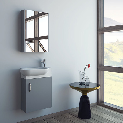 Martat Banyo Pera 45 cm Banyo Dolabı Gri - Martat