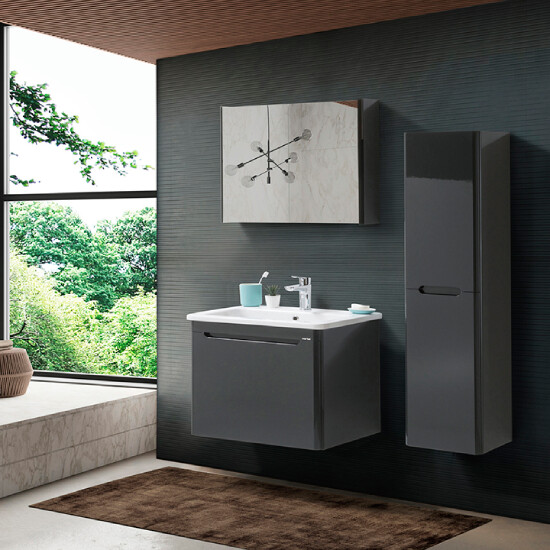 Martat Banyo Stillo 80 cm Banyo Dolabı Antrasit - Martat