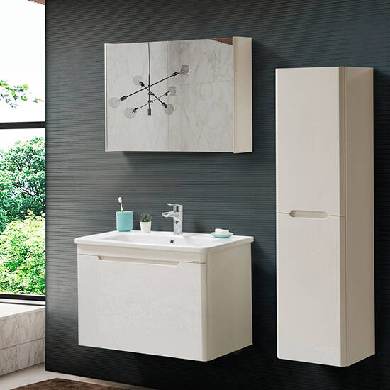 Martat Banyo Stillo 80 cm Banyo Dolabı Beyaz - 1
