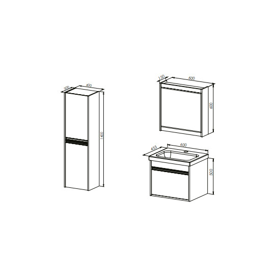 Martat Banyo Teos 60 cm Banyo Dolabı Beyaz - 2