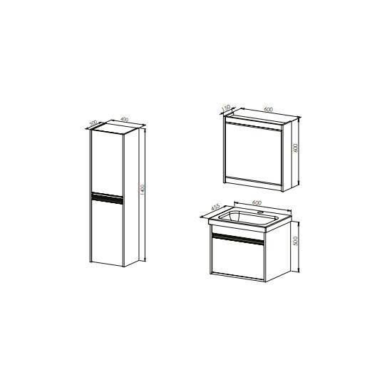 Martat Banyo Teos 60 cm Banyo Dolabı Beyaz - 2