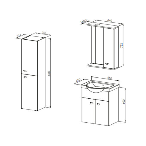 Martat Banyo Ukra 65 cm Banyo Dolabı Beyaz - 2