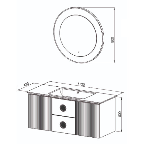 Martat Banyo Vanity 120 cm Banyo Dolabı Mat Beyaz - 2