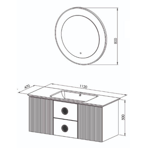 Martat Banyo Vanity 120 cm Banyo Dolabı Mat Beyaz - 2