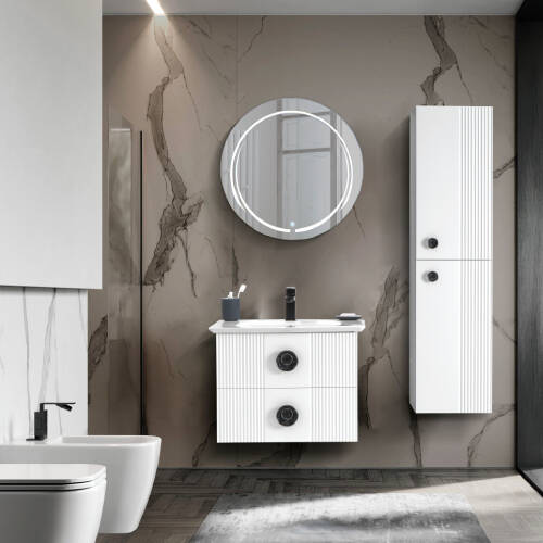 Martat Banyo Vanity 70 cm Banyo Dolabı Mat Beyaz - 1