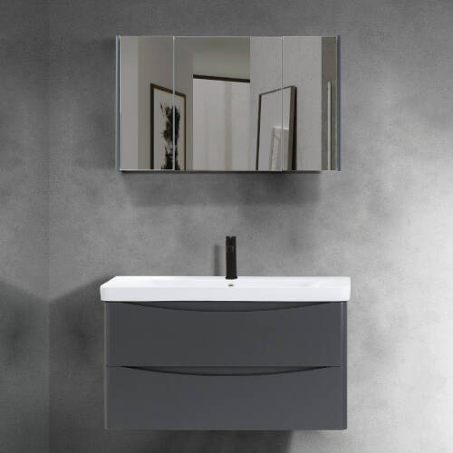 Martat Banyo Zen 100 cm Banyo Dolabı Mat Antrasit - 1